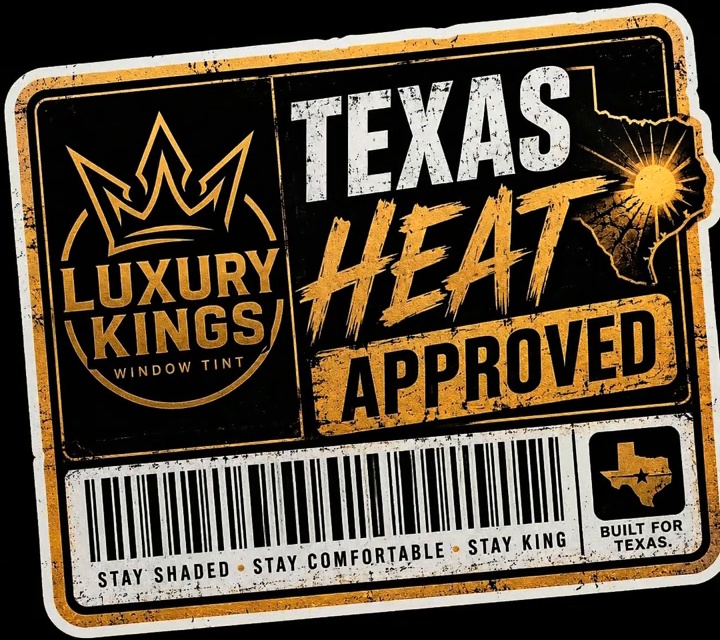 Luxury Kings Texas Heat Approved sticker: Stay shaded, stay comfortable, stay king. Built for Texas.